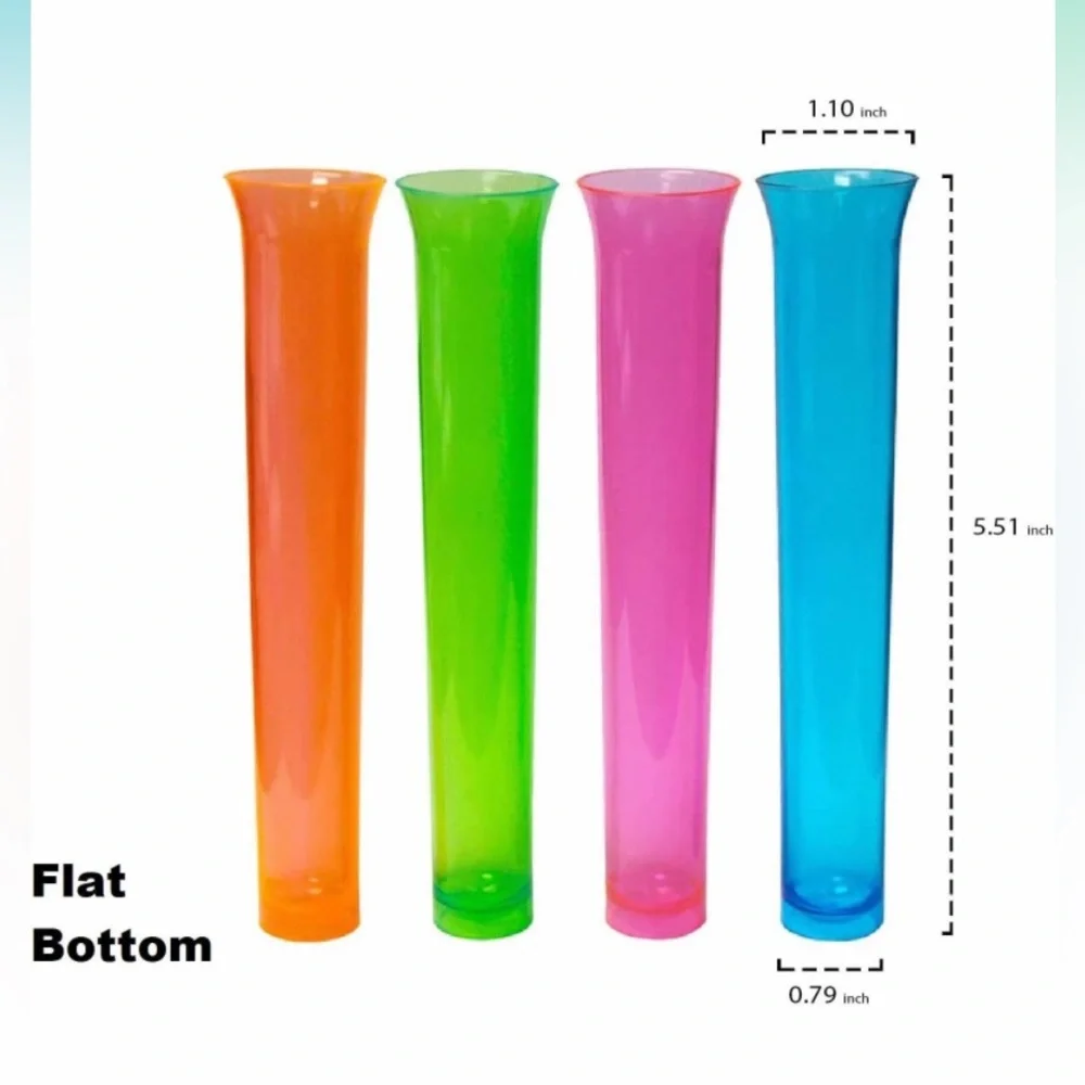 Party Essentials Tube Shots Plastic Assorted Neon 15 ct